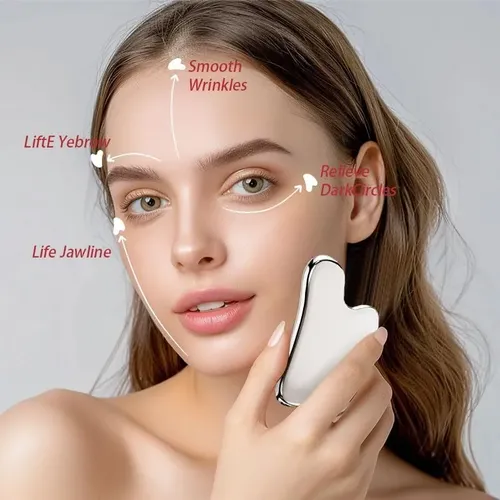 Herramienta Gua Sha Facial Acero Inoxidable Masaje Ojos