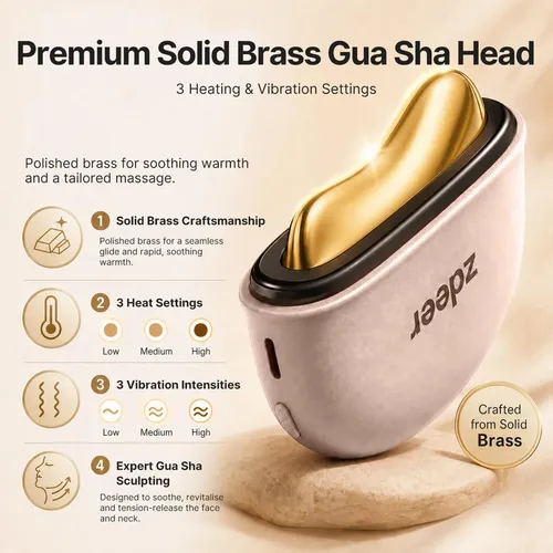 Masajeador Facial Eléctrico Zdeer Gs5 Gua Sha Rosa
