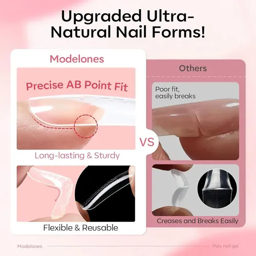 Kit Polygel Para Uñas Modelones 3 Colores Con Moldes Y