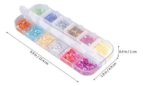 2 Cajas De Calcomanías Y Lentejuelas Corazón Uñas
