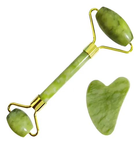 Masajeador Doble Rodillos Piedra Jade Facial Corporal Oferta