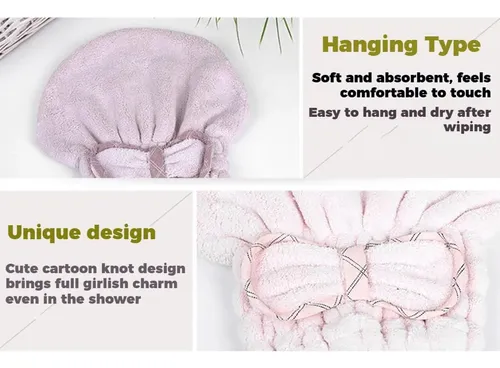 Turbante De Microfibra Para Cabello Seco, Lazo, Absorción