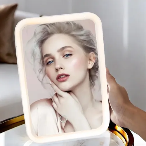 Espejo De Maquillaje Led De 3 Niveles, Portátil Recargable P