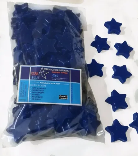 Perlas (estrellas) De Cera Depilatoria Azul Elástica 1 Kilo
