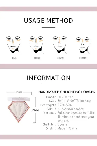 Compact Lighting Diamante Brillo Facial Powder