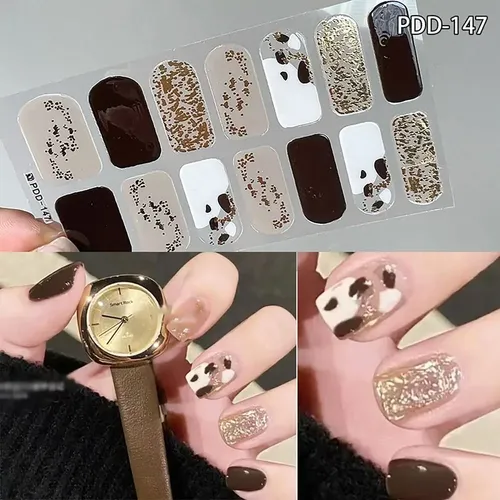 Z Pegatinas De Gel Para Uñas, 14 Tiras De Esmalte