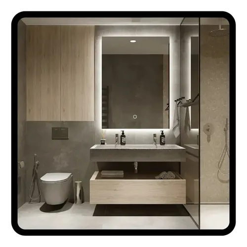 Espejo Touch Con Luz Led 60 X 90 Para Baño Sin Marco