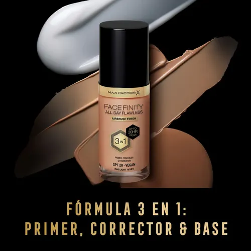 Base Liquida Max Factor 3 En 1 – Facefinity All Day Flawless Light Ivory C 40