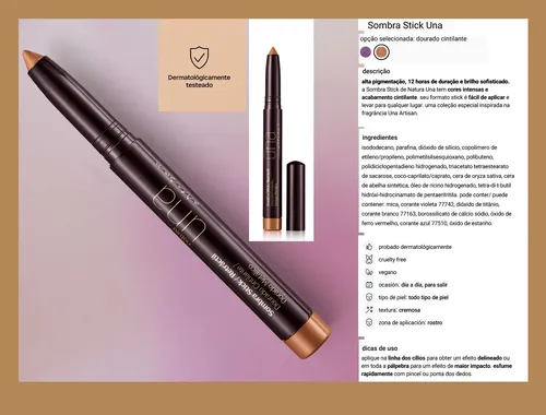 Sombra Stick Artisan 1,4g Una Natura