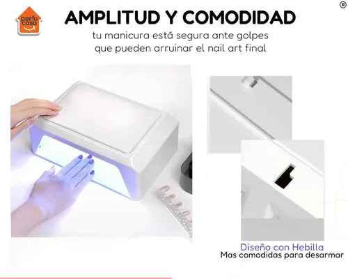 Cabina 2 en 1 Lámpara UV LED 80W + linterna led con soporte Manicura Pedicura con Temporizador