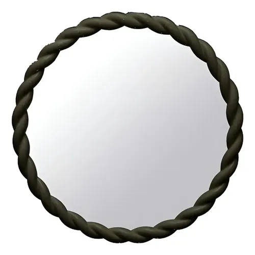 Espejo Cirular Vgo Diseño Moderno Plastico 40cm Colores Negro