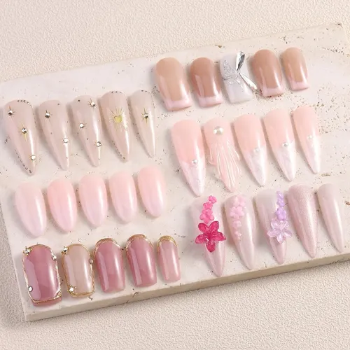 Set Esmaltes Gel 6 Colores Nude Brillo Base Y Top Coat