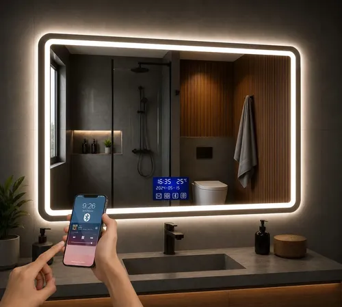 Espejo Inteligente Led Con Pantalla Multifunción, Bluetooth