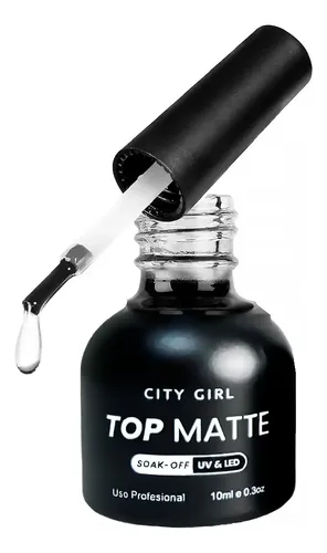Esmalte Top Coat Efecto Matte Semipermanente City Girl 10ml Transparente