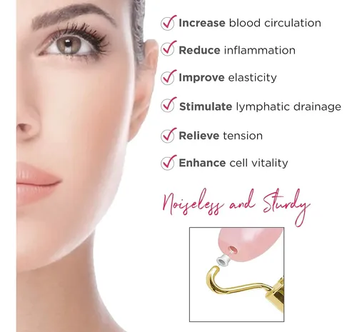 Rodillo Facial Jade Masajeador Eléctrico Contorno Plata