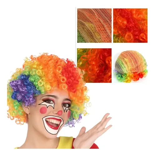 1 Peluca Payaso Multicolor Cotillon Oferta!!! Pelo