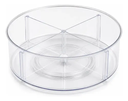 Bandeja Giratoria Transparente 30 Cm Con 4 Divisiones