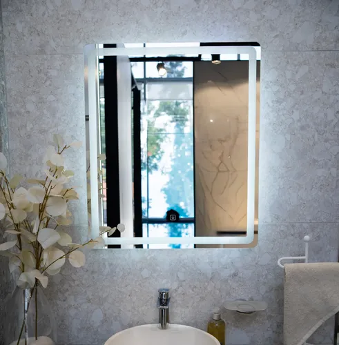 Espejo Inteligente Smart Luz Led 50 X 70 Cm Desenpañ/reloj