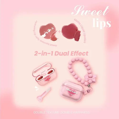 Set Duo Labial Matte Velvet +mirror Auricular Miss Lara