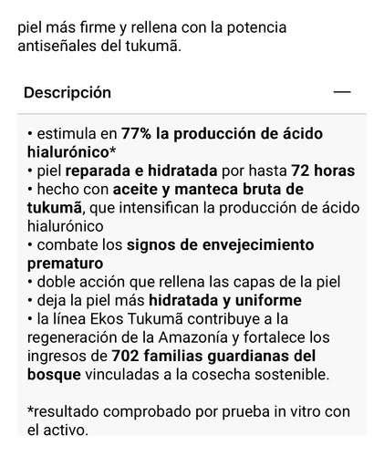 Pulpa Corporal Ekos Tukuma Natura 400ml Crema Corporal Ekos