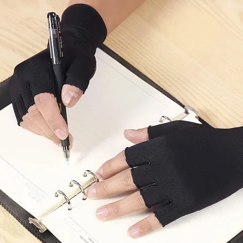 Guantes Sin Dedos Para Eczema Negros Hidratantes Nocturnos