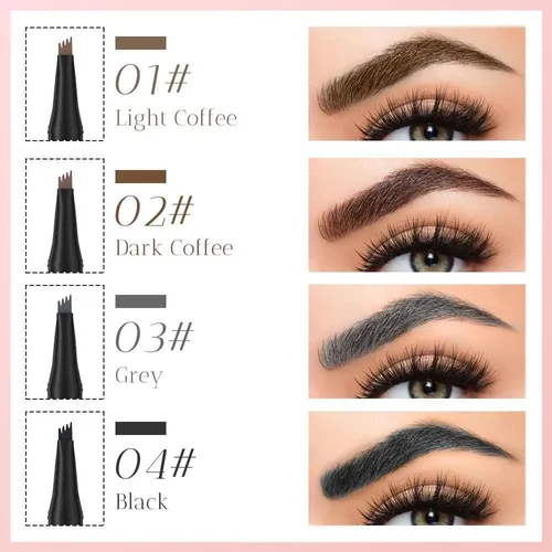 Lápiz De Cejas Impermeable Microblading 3d Fiopet Negro