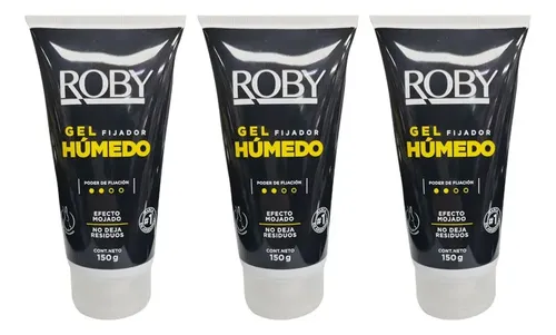 Pack X3 Gel Fijador Roby Húmedo 150g