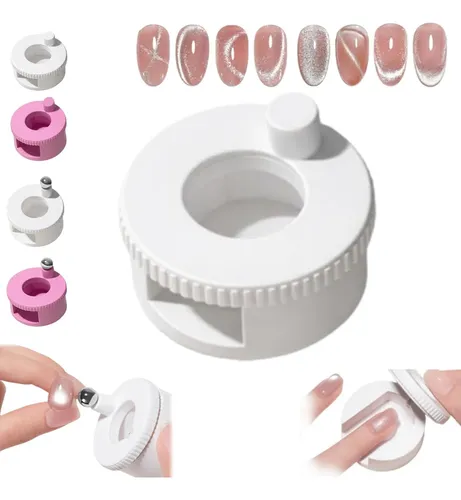 Imán De Ojo De Gato Giratorio 360° Blanco Para Uñas