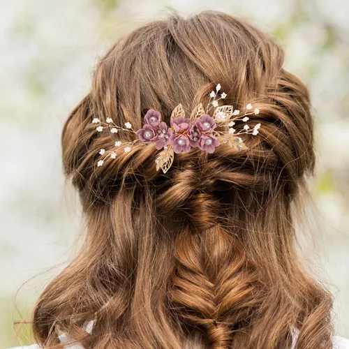 2 Accesorios Para El Cabello, Boda, Mujer, Con Forma De Flor