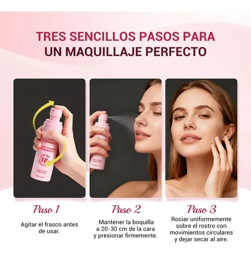 Bablabear Spray Fijador Maquillaje Mate 80 Ml Dura 16 Horas