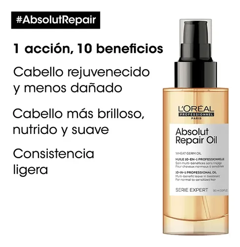 Loreal Absolut Repair Oil 10 En 1 Spray Serum Cabello X 90ml