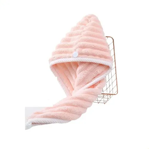 5 Unidades Gorros Secadores Felpa Coral 25x65cm