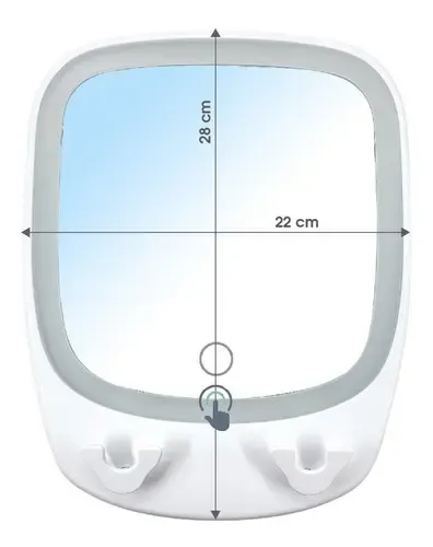 Espejo Para Maquillaje Con Luz Led 3x Adherente Sopapa E166 Color del marco Blanco