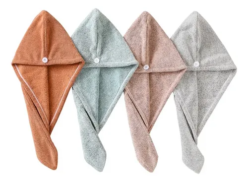 2 Gorros De Baño Ecológicos De Carbón De Bambú Para Secar El