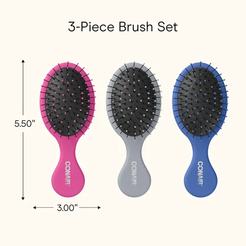 Set De 3 Cepillos Desenredantes Conair Mini
