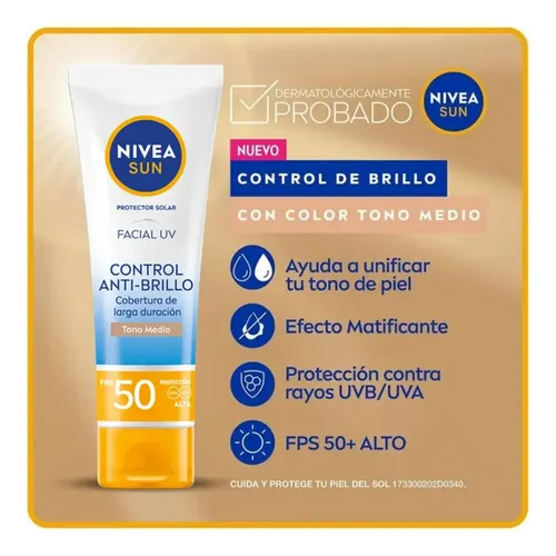 Protector Solar Nivea Control Anti Brillo Fps50 Tono Medio