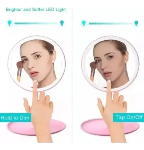 Espejo De Maquillaje Luz Led Touch Usb Regulable Aro Led