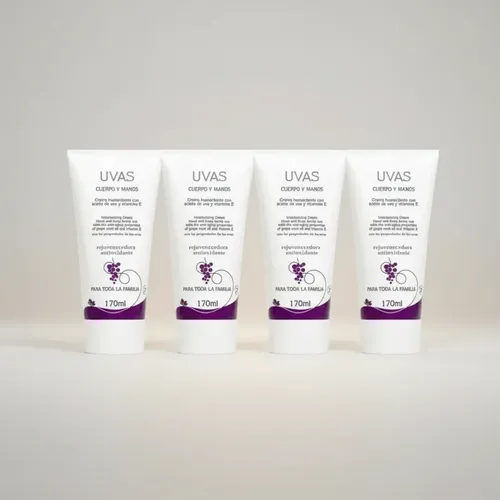Crema De Cuerpo Y Manos 170ml X 4 Unidades Uvas Cosméticos