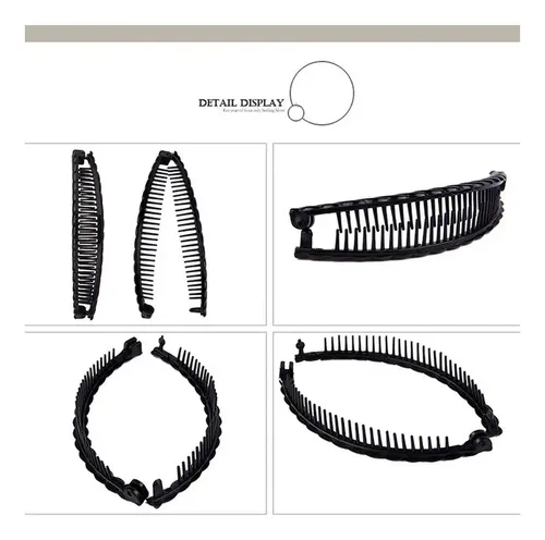 Set De Pinzas Para El Cabello Tipo Banana: Peines Vintage Pa
