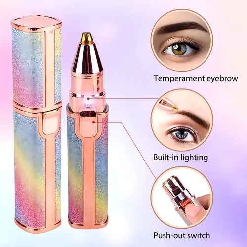 Depiladora Eléctrica 2 En 1 Para Cejas, Nariz Y Axilas, Color Rosa
