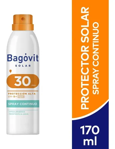 Protector Solar en Spray Continuo Bagóvit Solar FPS 30 por 170 gr