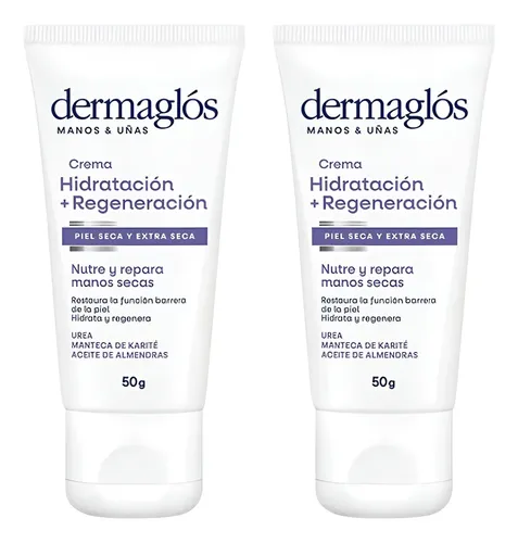 Crema hidratante para manos Dermaglós Hidratación Inmediata Hidratacion + Regeneracion en tubo 50g neutra