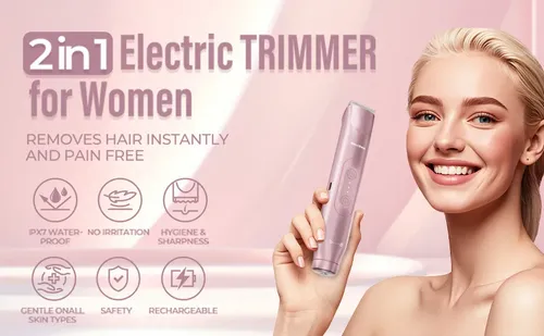 2 In 1 Electric Shaver For Women Bikini Trimmer Painless Wat