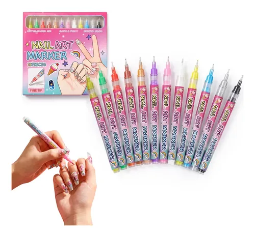 Marcador De Uñas, Nuevos Bolígrafos Para Uñas De 12 Colores,