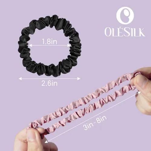 Cintas De Seda Para El Cabello Olesilk, 100% Morera, Delgada