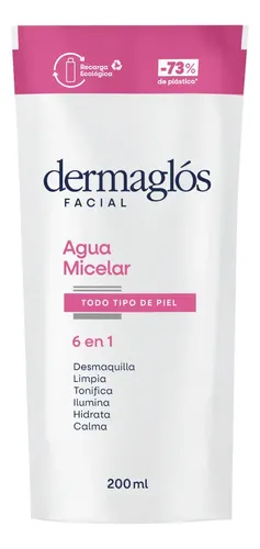 Dermaglos Refill Agua Micelar 6 En 1 Todo Tipo De Piel 200ml