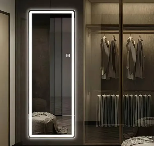 Espejo Con Luz Led Calida Fria o neutra Touch Tactil Con Funcion de Dimer y Desempañador 115 x 60 Cm Rectangular Para Baño Dormitorio CuantoArte Premium Para Colgar Vertical y Horizontal.
