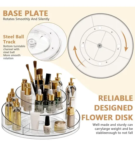 Organizador Acrílico Giratorio 360° Para Maquillaje Skincare