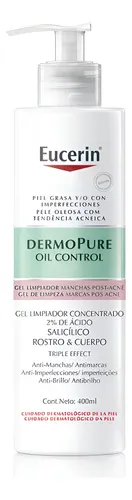 Gel Limpiador Eucerin Dermopure Triple Effect X 400ml Grasa Día/noche