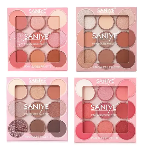 Paleta Sombras Nude Saniye Pink Nudes 9 Tonos Mate Brillos Tono 01